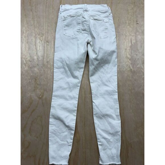 FRAME Jeans Womens Sz 25 White Le Skinny De Jeanne Raw Hem Denim Cotton Stretch - Picture 5 of 6